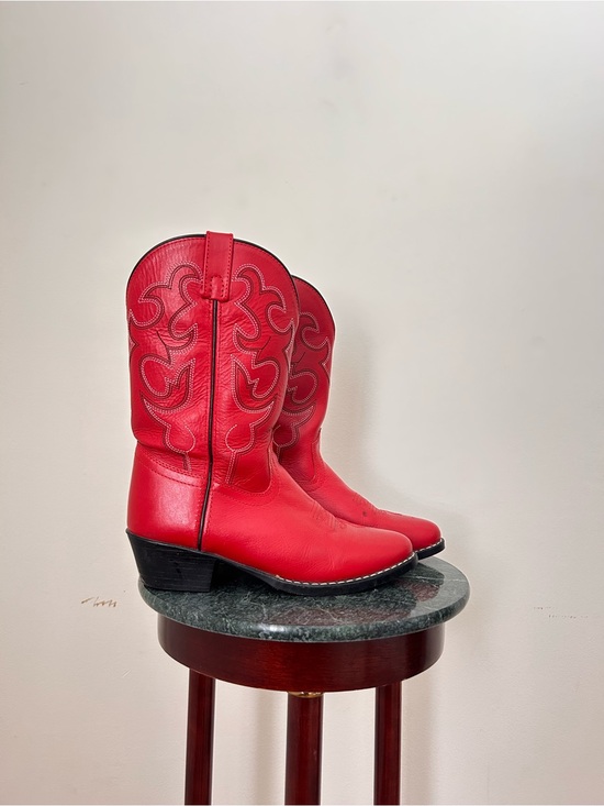 Shoes - Red Leather Western Cowboy Boots